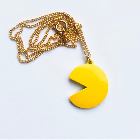 Jewelry - Vintage 1980 Pac-Man Pendant Necklace Gold Jewelry - Vintage 1980 Pac-Man Pendant Necklace Gold